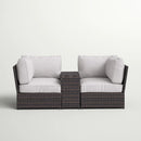Outdoor Wicker Loveseat With Cushions