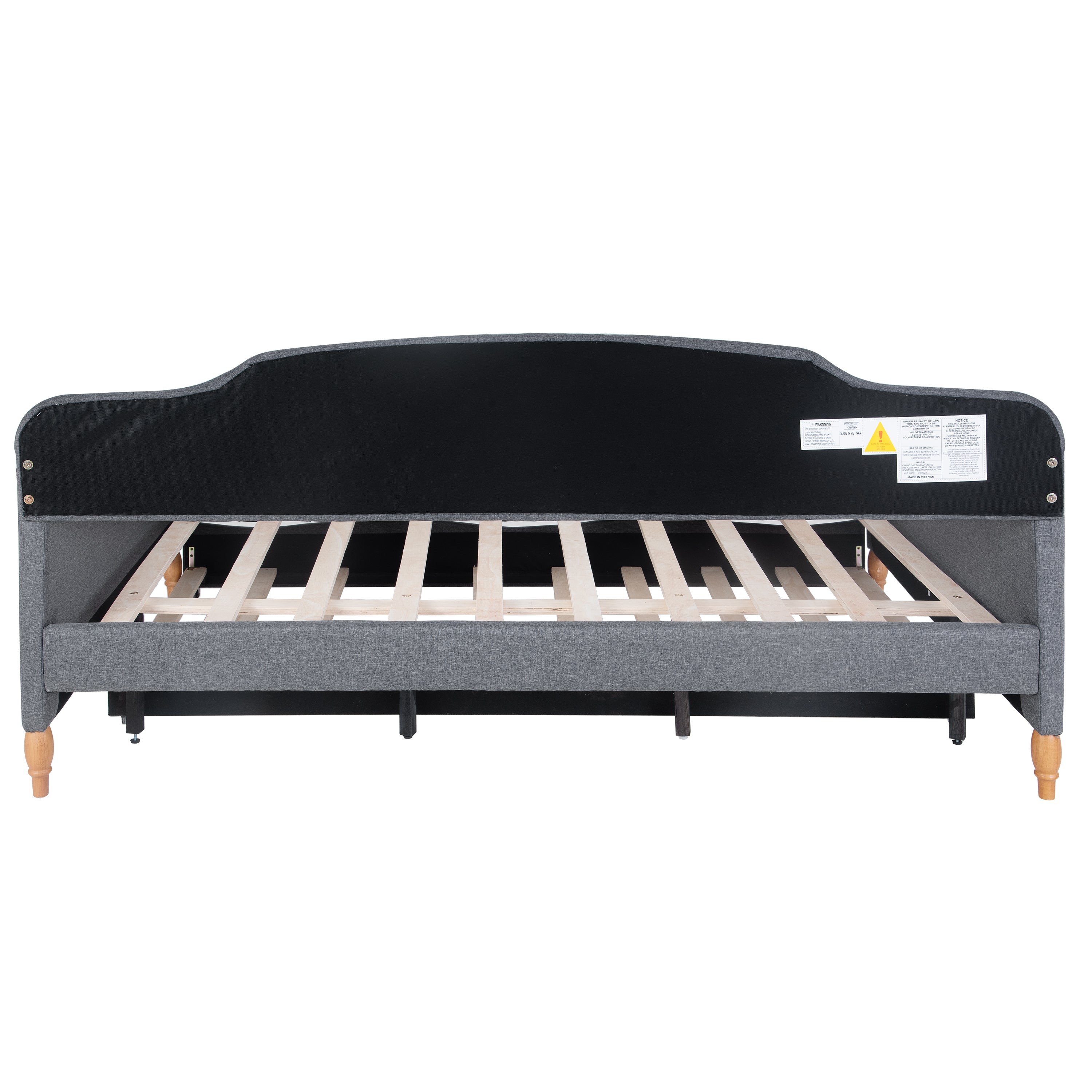 Full Size Vintage Upholstery Daybed with Trundle,Gray - Atlantic Fine Furniture Melbourne FL