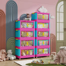 Folding Storage Cabinet With Magnetic Doors And Wheels