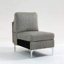 Single Couch Modular Armless Accent Chair With Back Cushion