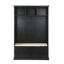 Hall Tree With 3 Hooks, Coat Hanger, Entryway Bench, Storage Bench, 3 In 1 Design