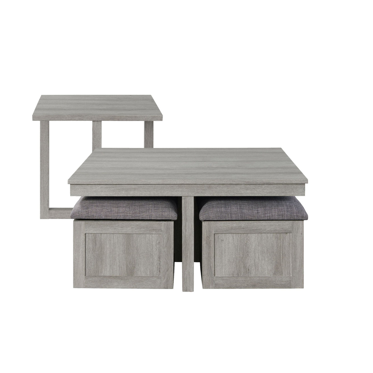 Uster 2 Piece Occasional Set (Coffee Table And End Table) in Light Gray by Elements International