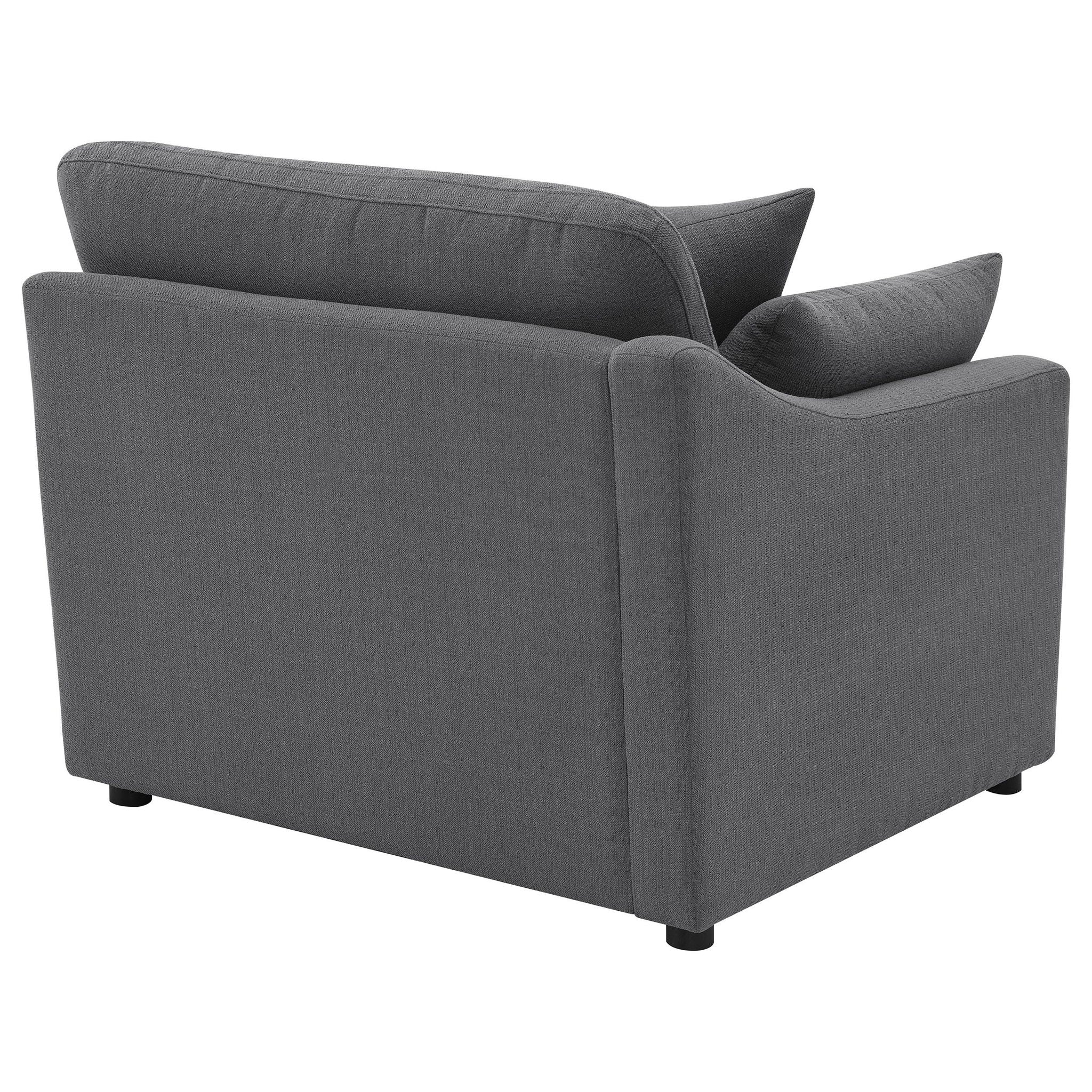 Hobson Upholstered LAF Chair Charcoal