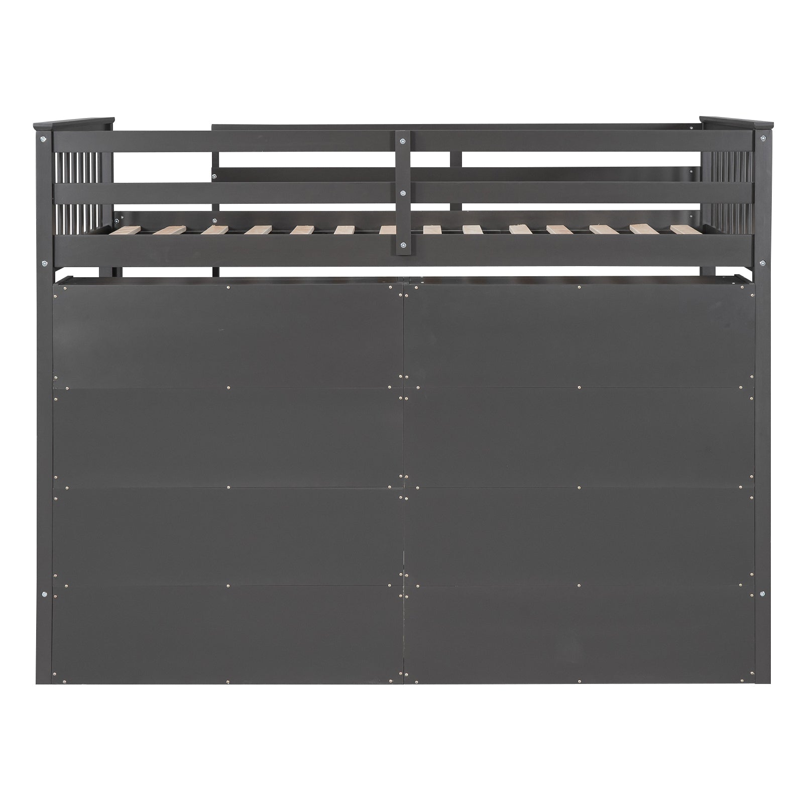 Twin Size Loft Bed with 8 Open Storage Shelves and Built-in Ladder, Gary - Atlantic Fine Furniture Melbourne FL