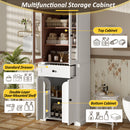 Bathroom Storage Cabinet, Adjustable Shelves & Drawer, Freestanding Linen Tower