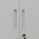 Metal Wall Mounted Tool Storage Cabinet With 2 Locking Doors, Adjustable Shelf, And Drawer