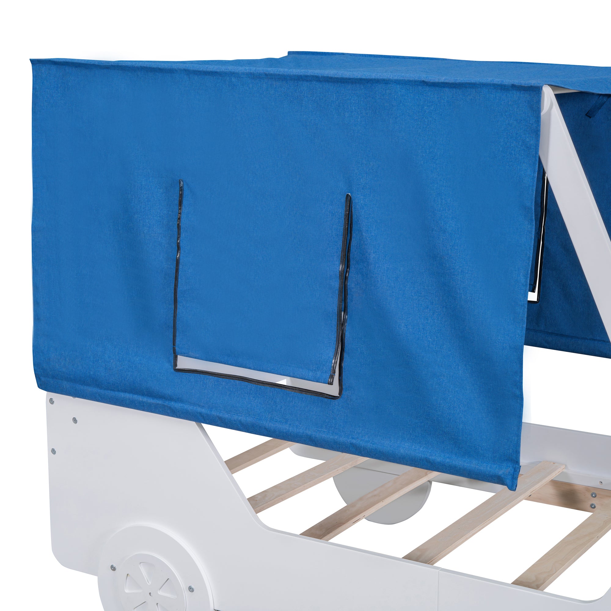 Twin Size Car Shaped Bed with Tents,White - Atlantic Fine Furniture Melbourne FL
