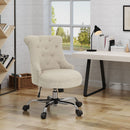 Fidelity - Upholstered Office Chair With Sloped Arms And Rolled Backrest - Wheat / Chrome