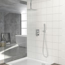 Dual Shower Head Ceiling Mount Square Rain Shower System With Adjustable Flow