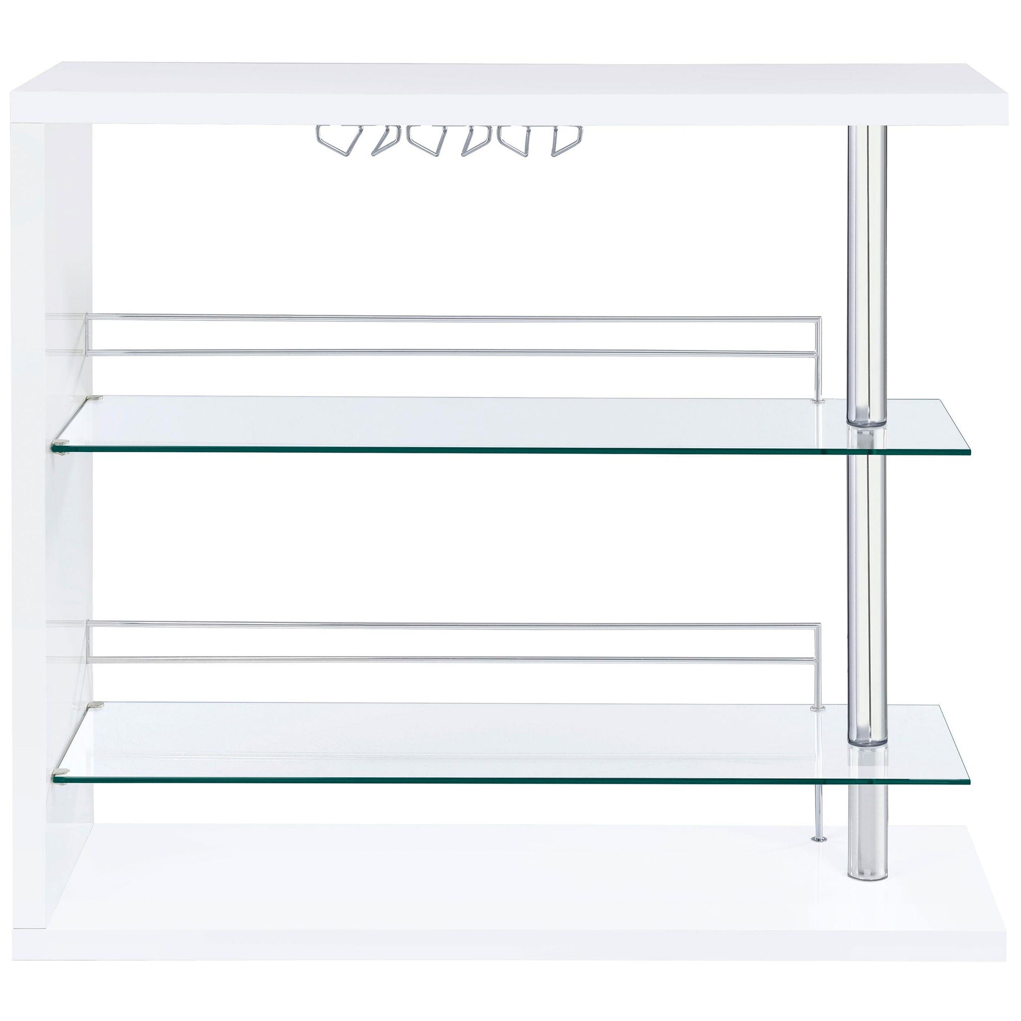 Prescott Rectangular Home Bar Table White High Gloss
