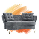 Loveseat Sofa, Upholstered Couch With Metal Legs