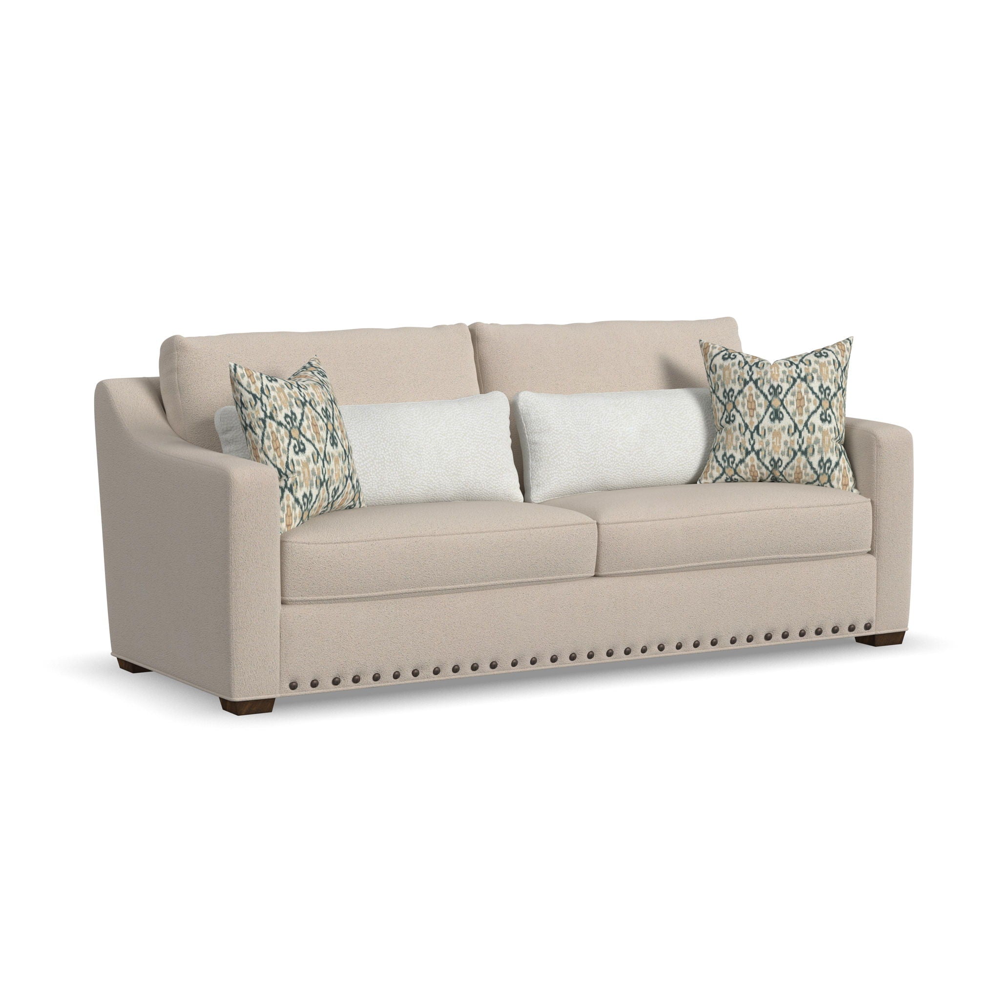 Milo - Fabric Two-Cushion Sofa With Nailhead Trim