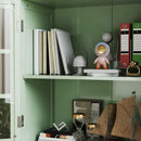 Minimalist Buffet Cabinet With Double Glass Doors And Drawer