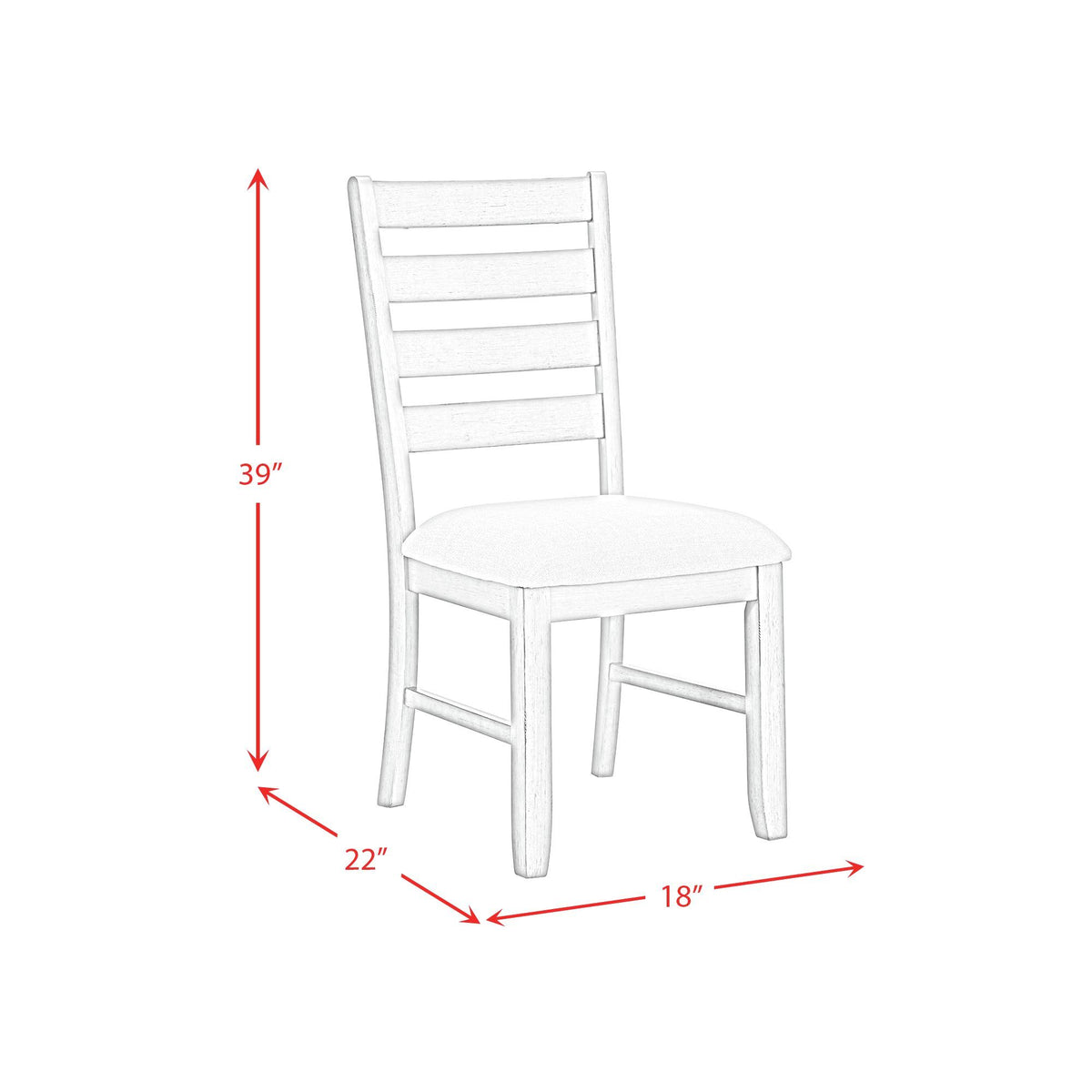 Farmington Ladder Back Dining Side Chair (Set of 2) in Washed Stone / Light Beige by Elements International, view 2