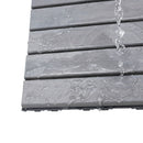 Interlocking Deck Tiles Striped Pattern, Waterproof Anti Mildew Brown