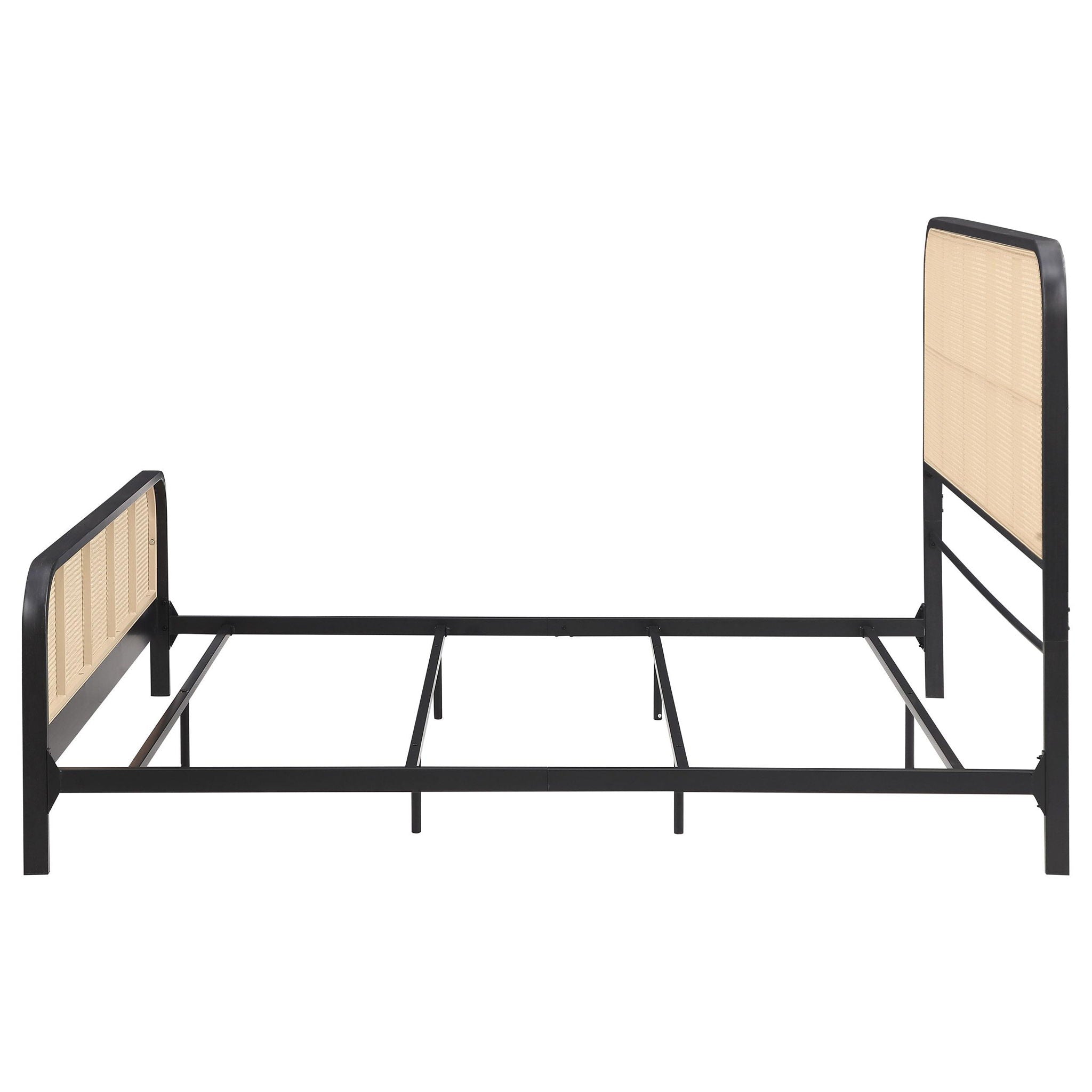 Lanewood Open Cane Webbing Metal Eastern King Bed Black