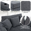 Oversized Chaise Lounger Modern Style Sofa Couch, With Pillows, Charge Station & Cup Holders