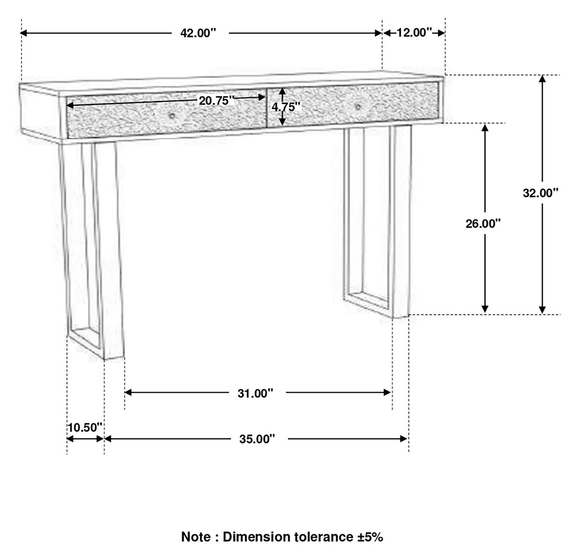 Draco 2-drawer Console Table Hand Carved Details Natural - Atlantic Fine Furniture Melbourne FL