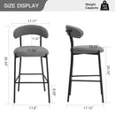 Counter Height Bar Stools With Powder Coating Base And Footrest