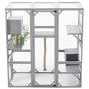 Outdoor Cat House, Diy Cat Enclosure Catio With Double Enter Doors