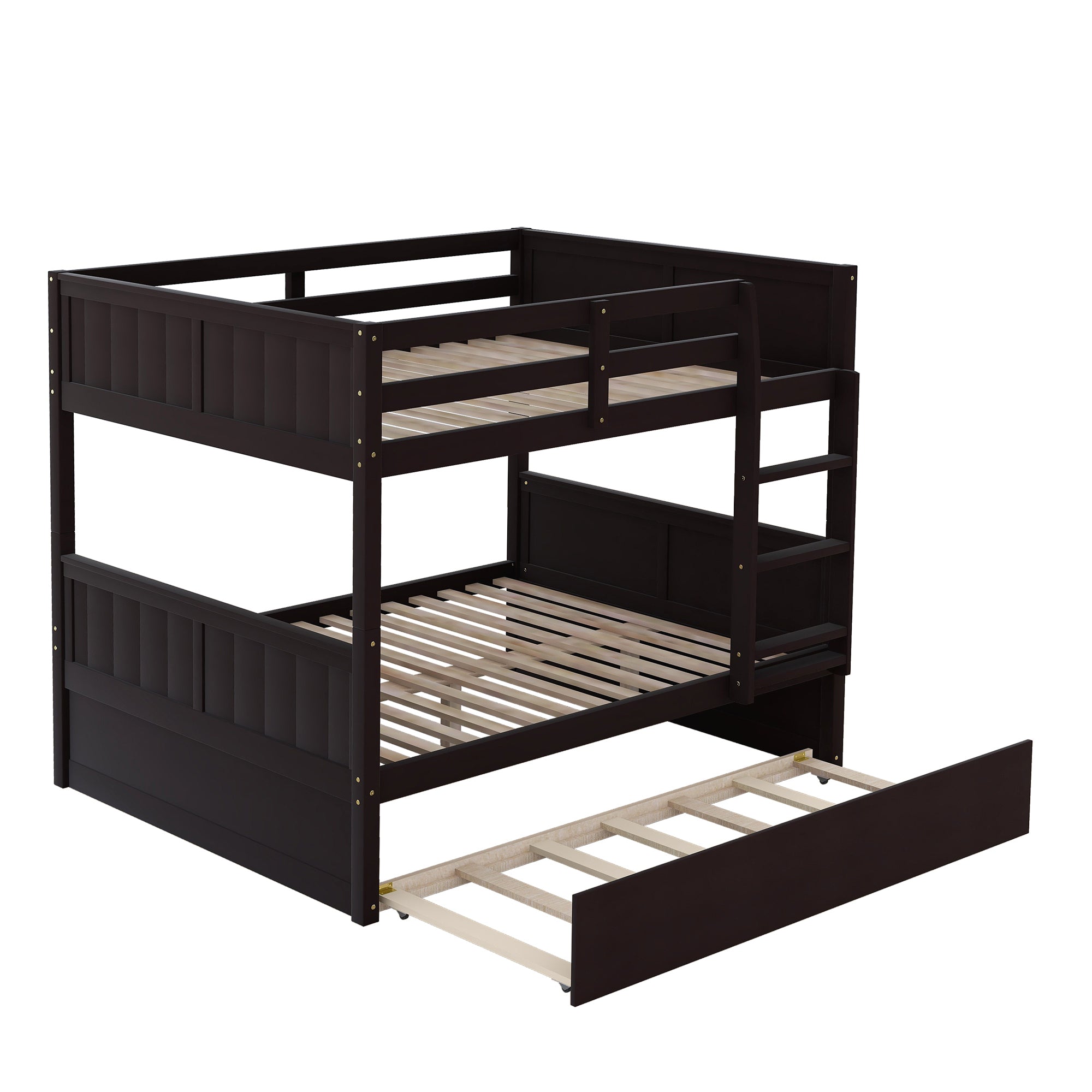 Full Over Full Bunk Bed with Twin Size Trundle, Espresso (old sku: LP000250AAP ) - Atlantic Fine Furniture Melbourne FL