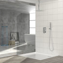 Dual Shower Head Ceiling Mount Square Rain Shower System With Adjustable Flow