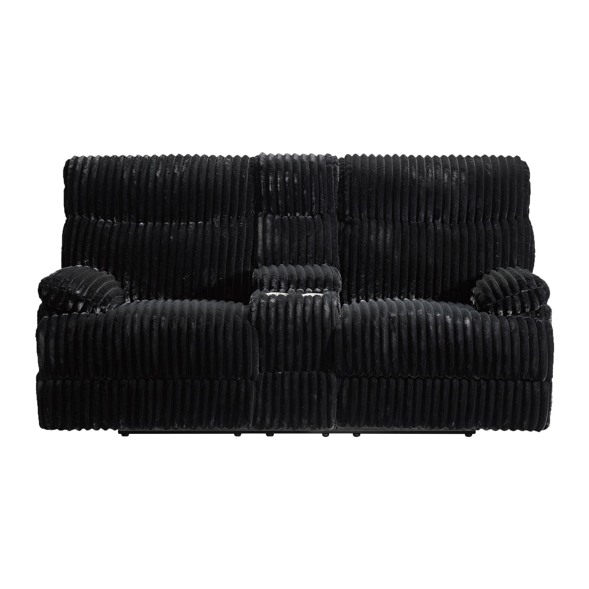 Admiral Motion Loveseat With Console in Black by Elements International, view 2