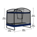 Outdoor Square Trampoline For Kids And Adults With Protective Net And Swing 4 X 6Ft - Black / Blue