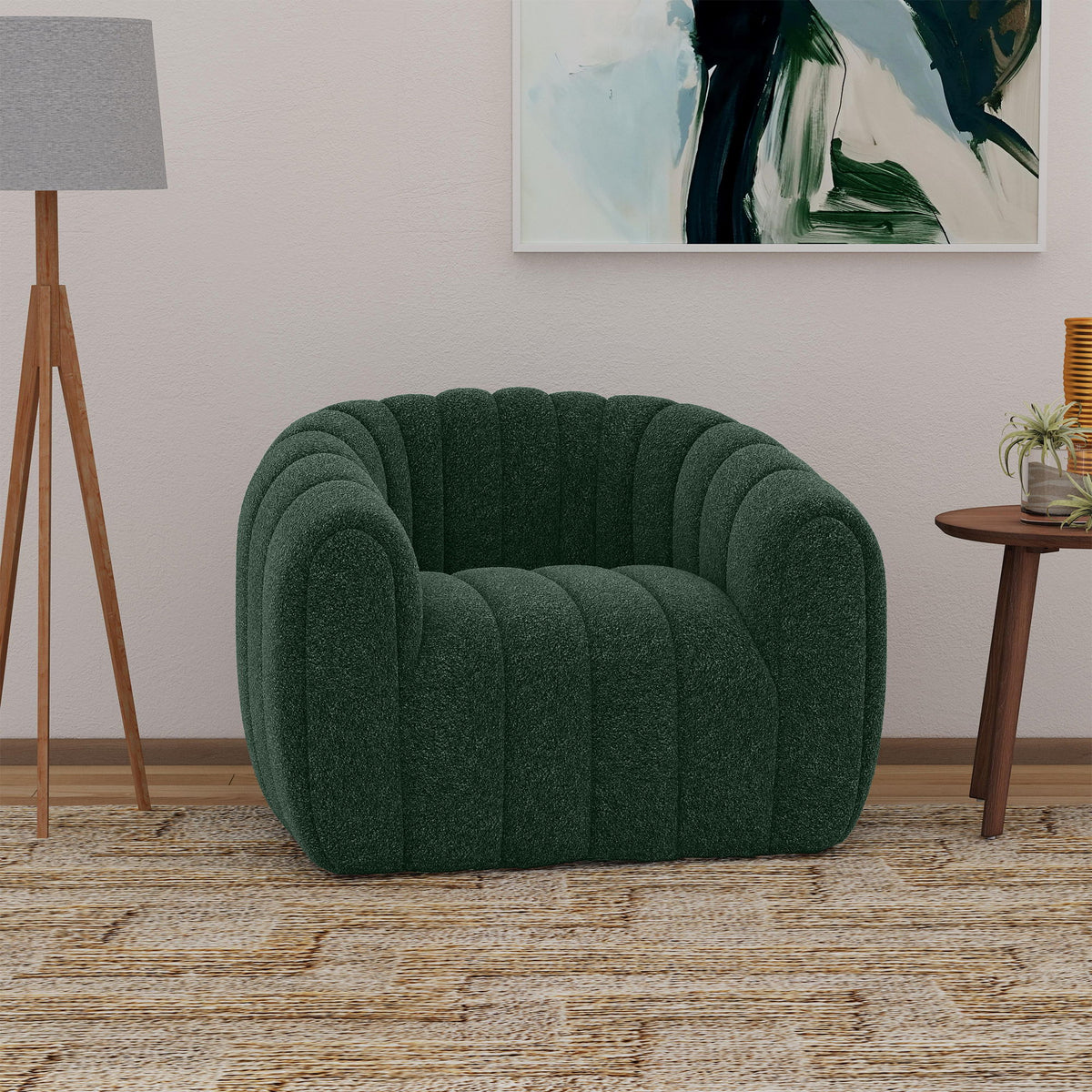 Flamingo Swivel Chair in Dark Green by Elements International, view 4