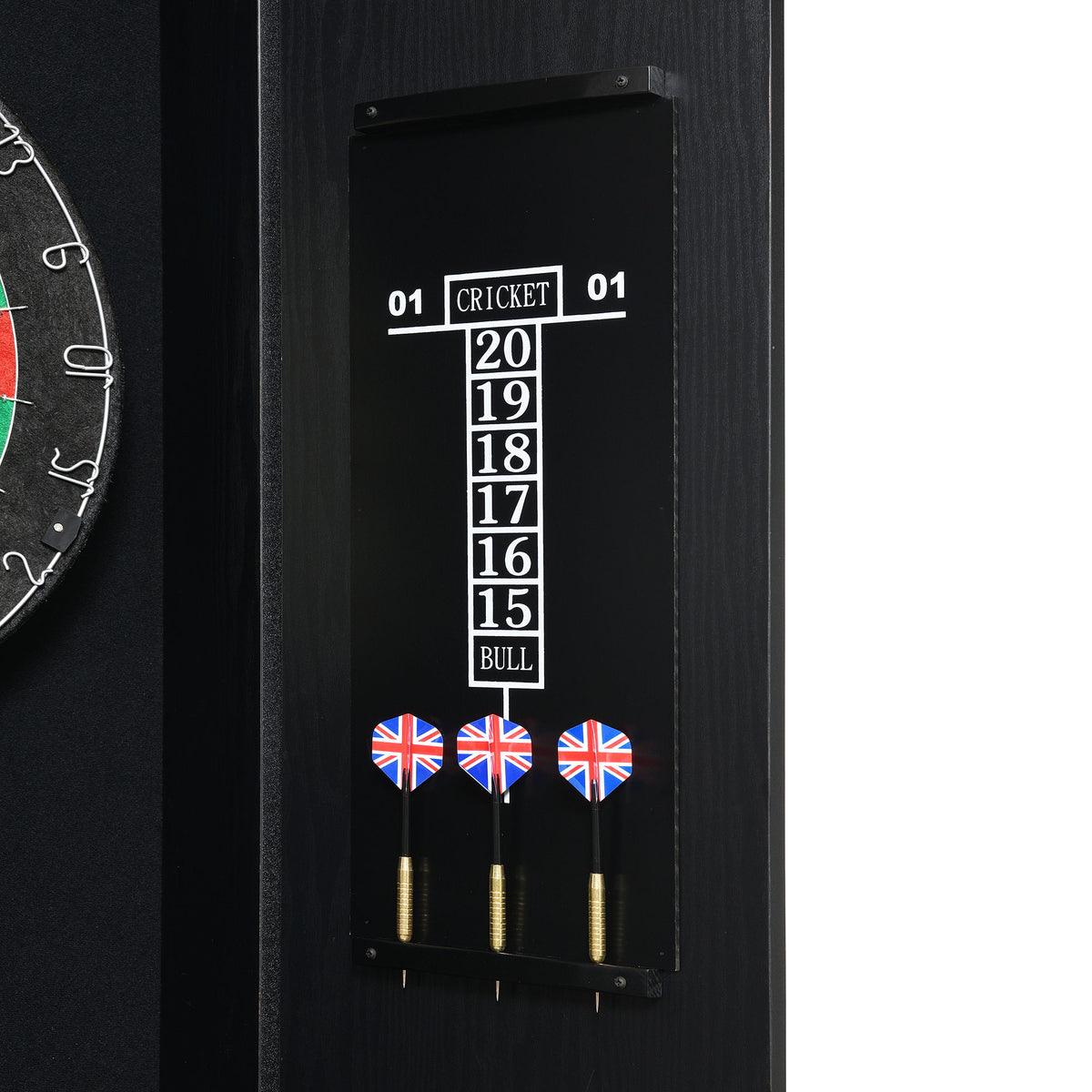 Hurricanes Dartboard Cabinet With Speaker And LED in Black by Elements International, view 2