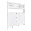 On Trend Multifunctional Tipping Bucket Shoe Cabinet With Storage Shelf & 6 Flip Drawers