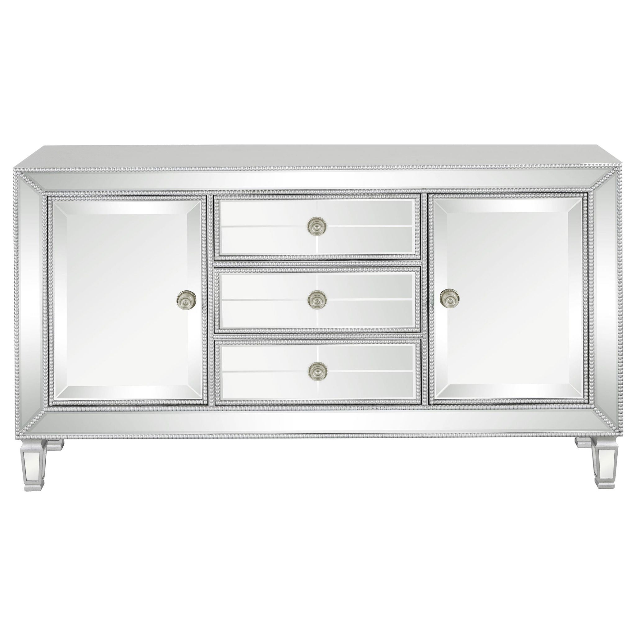 Leticia 3-drawer Mirrored Storage Accent Cabinet Silver