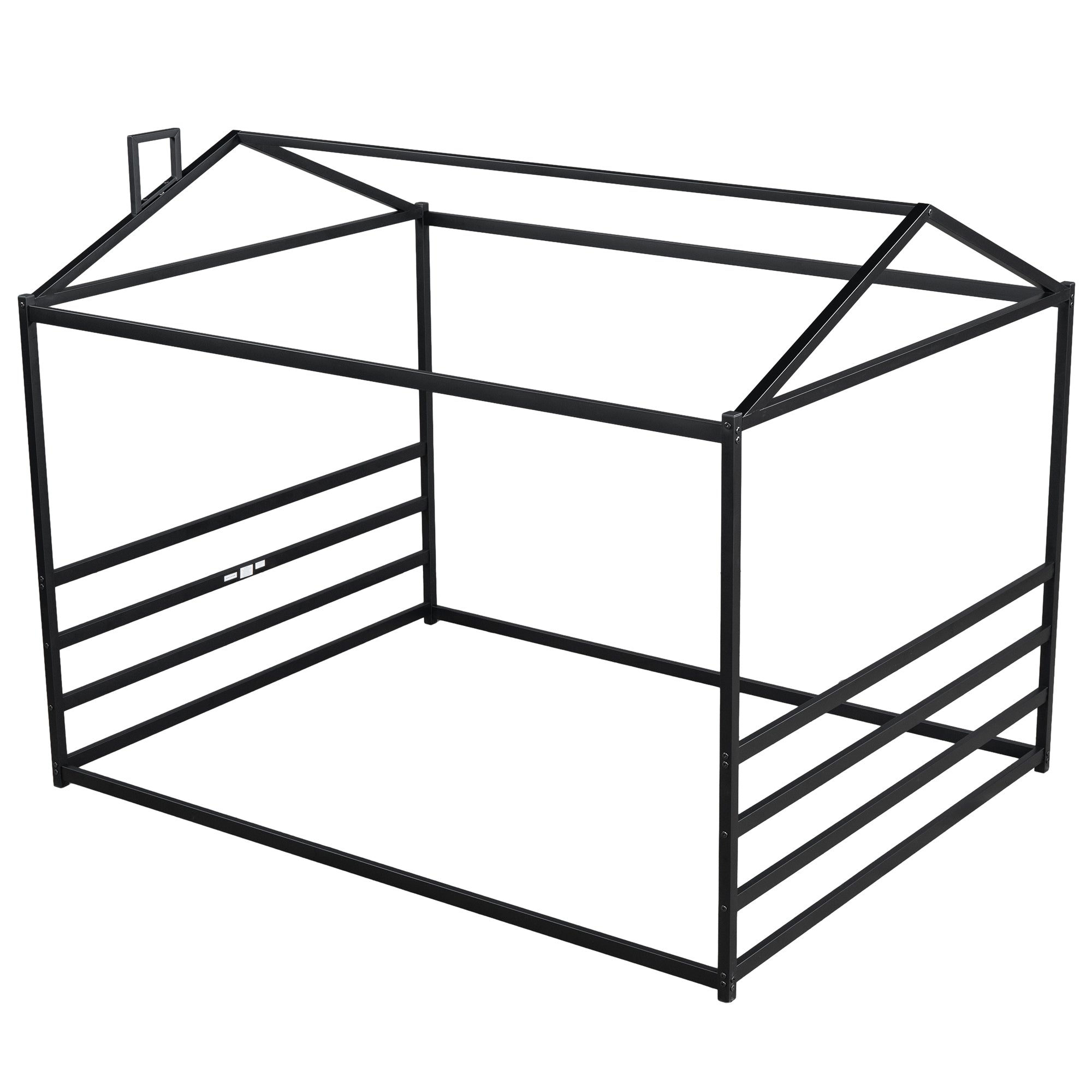 Metal House Shape Platform Bed, Black, Queen - Atlantic Fine Furniture Melbourne FL