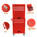6 Drawer Lockable Tool Cabinet On Wheels, Steel Rolling Tool Chest With Detachable Toolbox