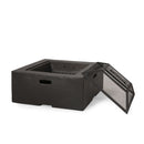 Outdoor Square Mgo Wood Burning Fire Pit - Dark Gray