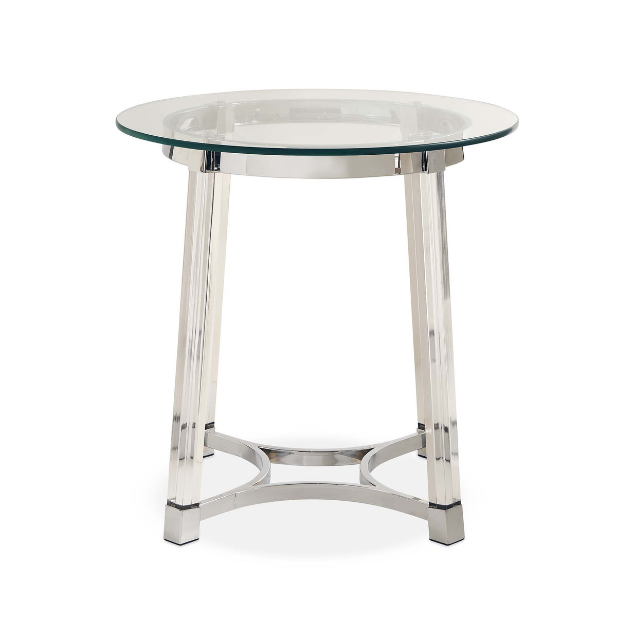 Lucinda 24.5" End Table in Chrome by Elements International, view 2