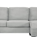 Upholstered U-Shaped Sectional Sofa With Movable Ottoman And Side Storage Pockets