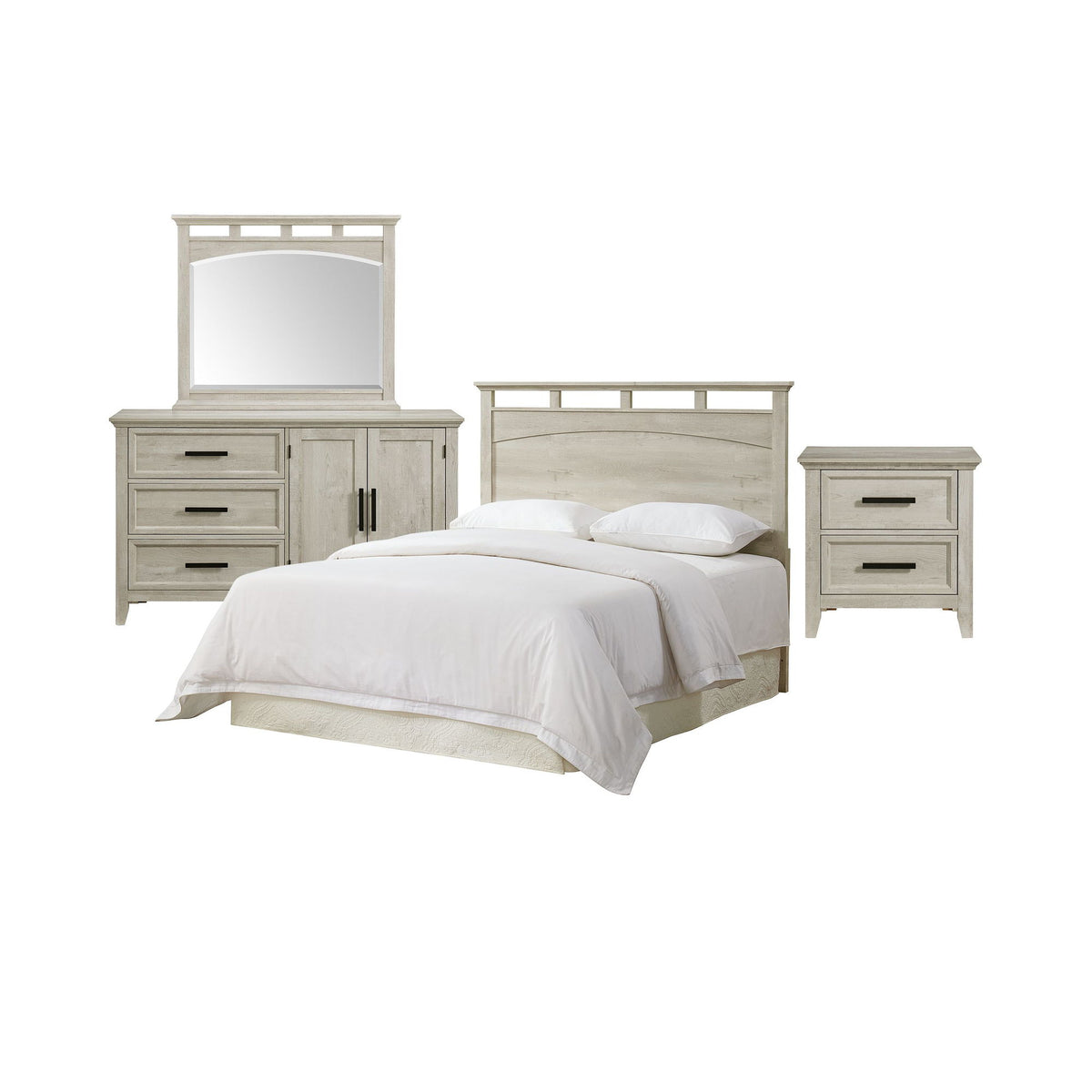 Matias - Bedroom Set With Queen/Full Headboard, Dresser, Mirror & Nightstand