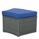 10 Piece Outdoor Sectional Half Round Patio Rattan Sofa Set