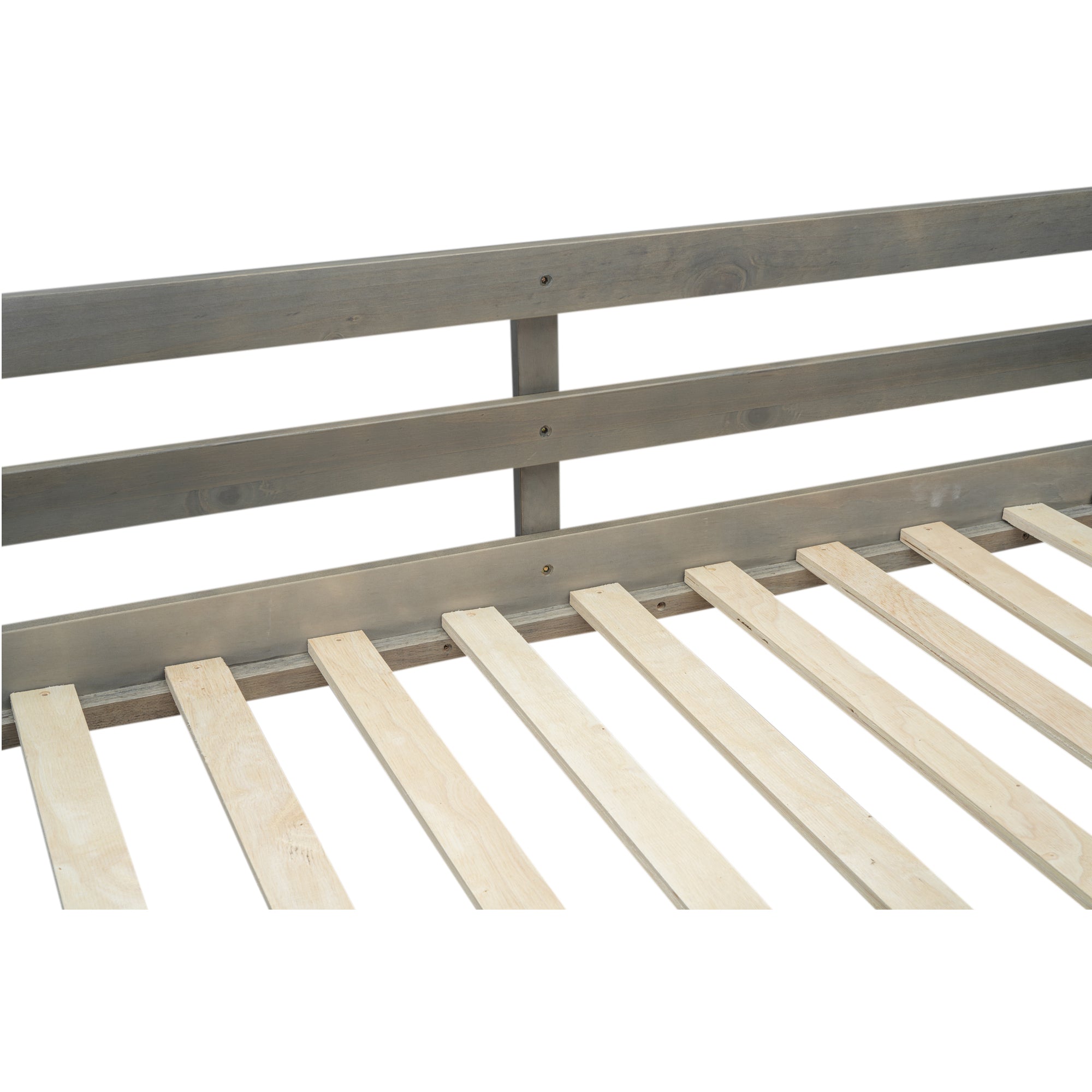 Wood Twin XL over Queen Bunk Bed with Ladder, Gray - Atlantic Fine Furniture Melbourne FL
