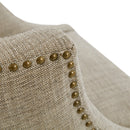 Swivel Counter Stool With Antique Bronze Detailing - Beige Multi