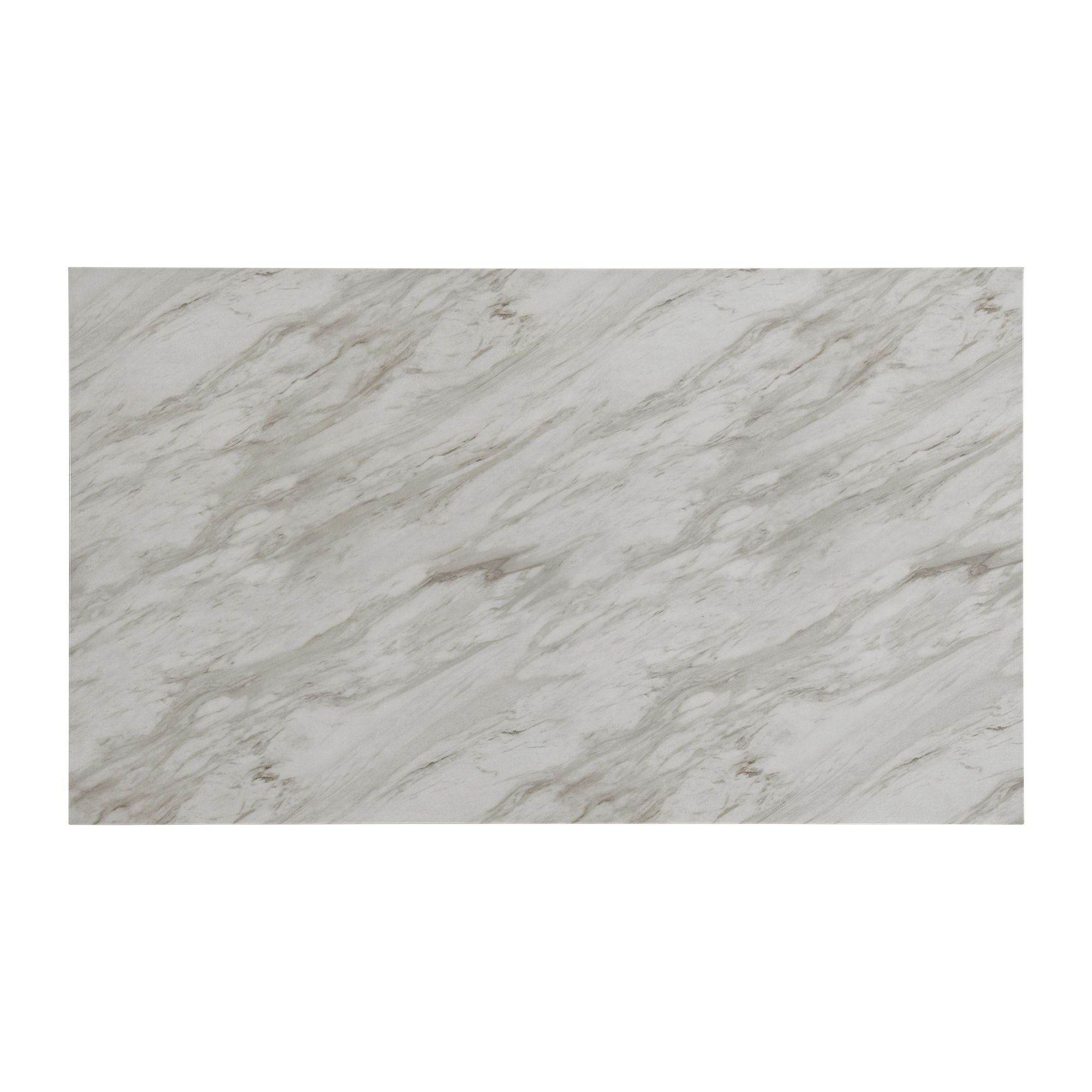 Everdeen - Dining Table With White Faux Marble Top - Charcoal