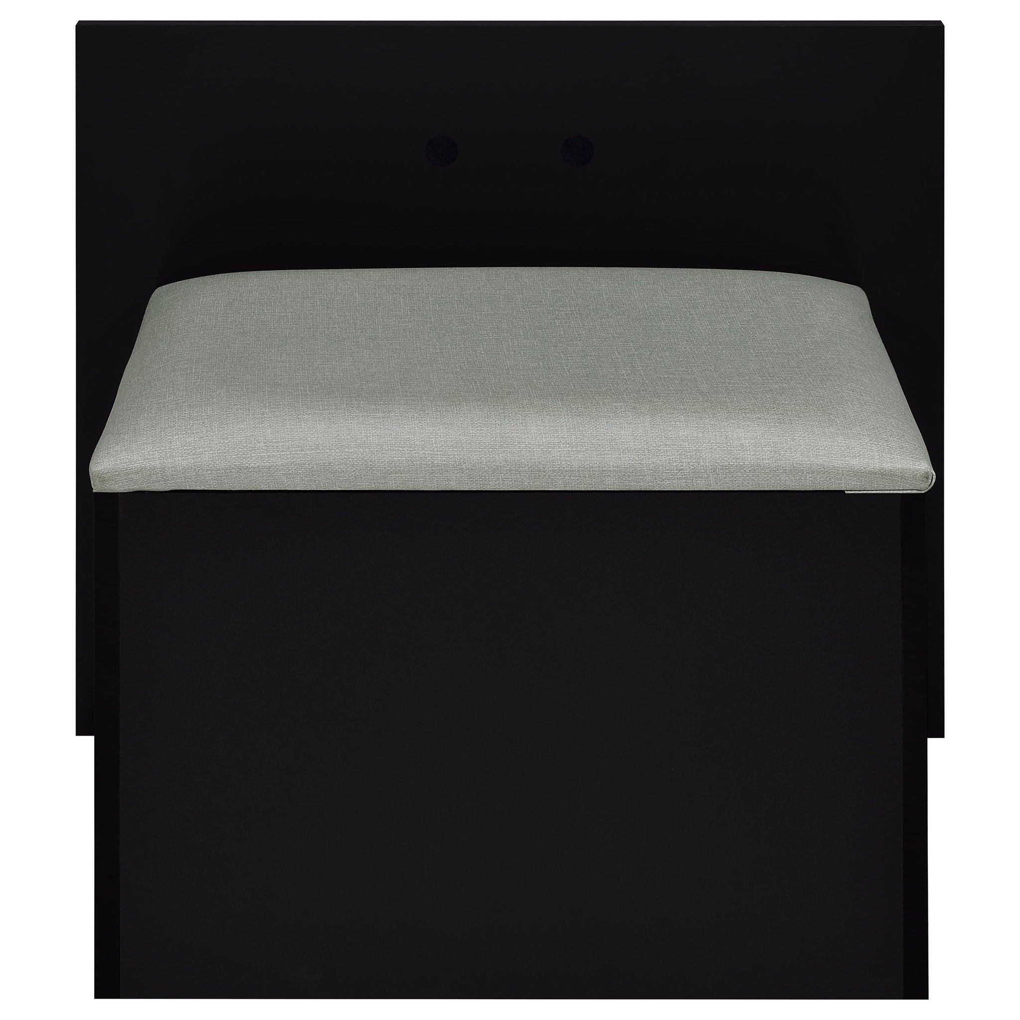 Flora 2-drawer Vanity Set with LED Mirror Black High Gloss