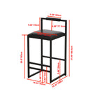 Elegant Bar Stool Set With Backrest And Footrest, Counter Height (Set of 2)