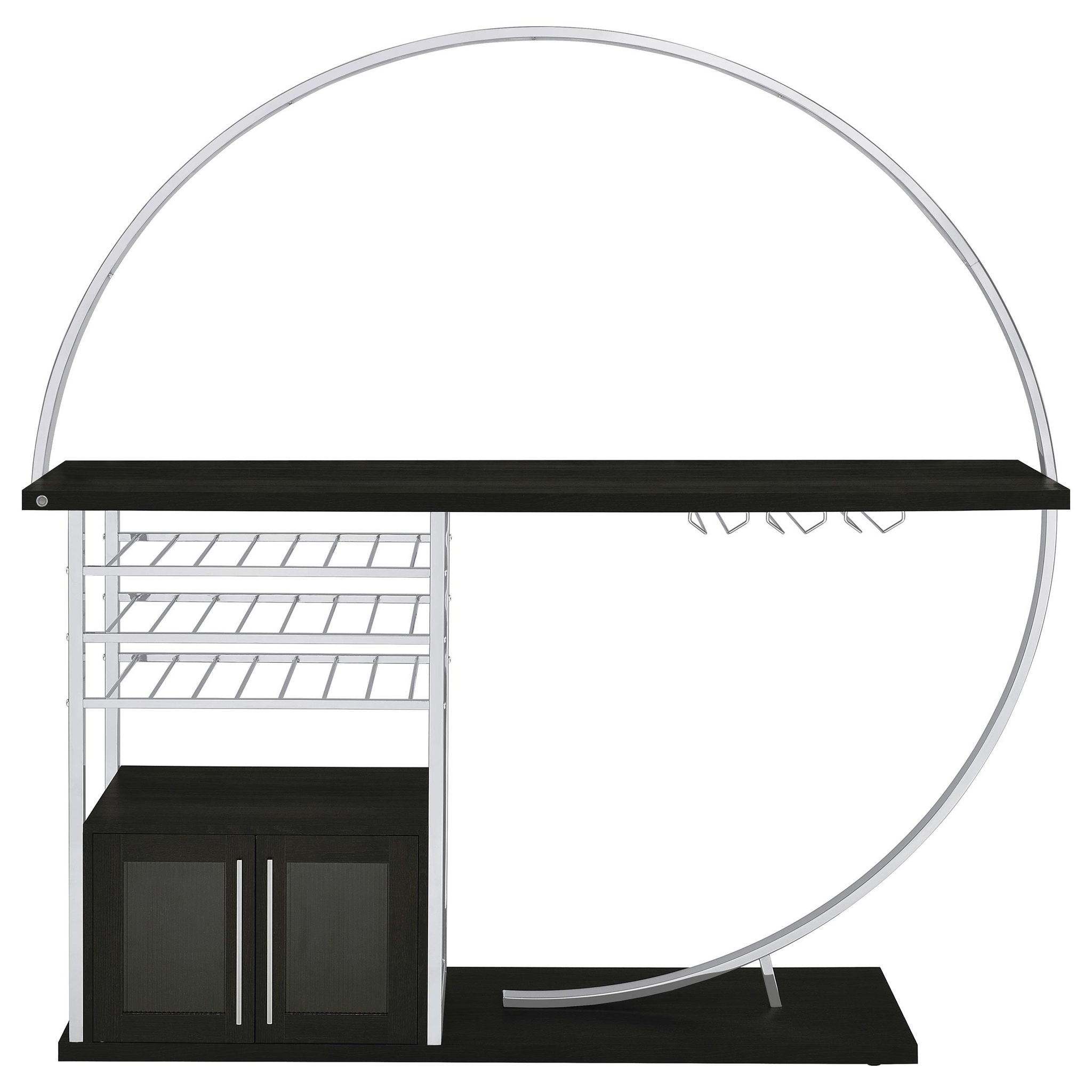 Risley 2-door Circular LED Wine Cabinet Dark Charcoal