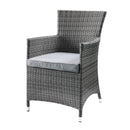 Tashelle - 3 Piece Patio Bistro Set - Gray Fabric & Gray Wicker