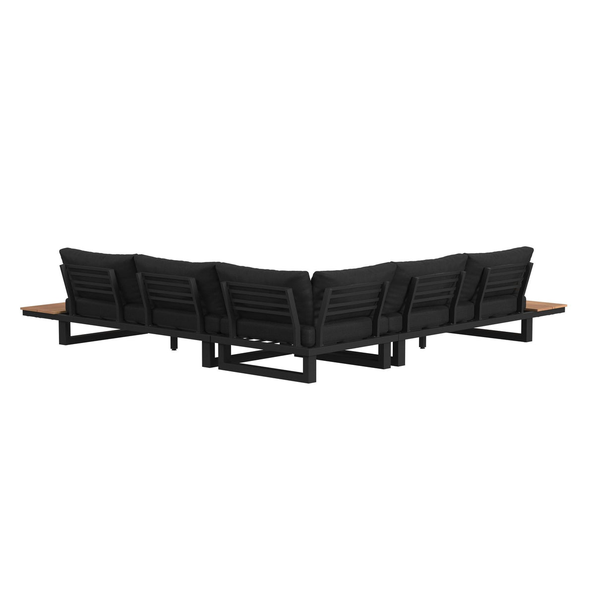 Cabana Three Piece Outdoor Living Set in Black by Elements International, view 2