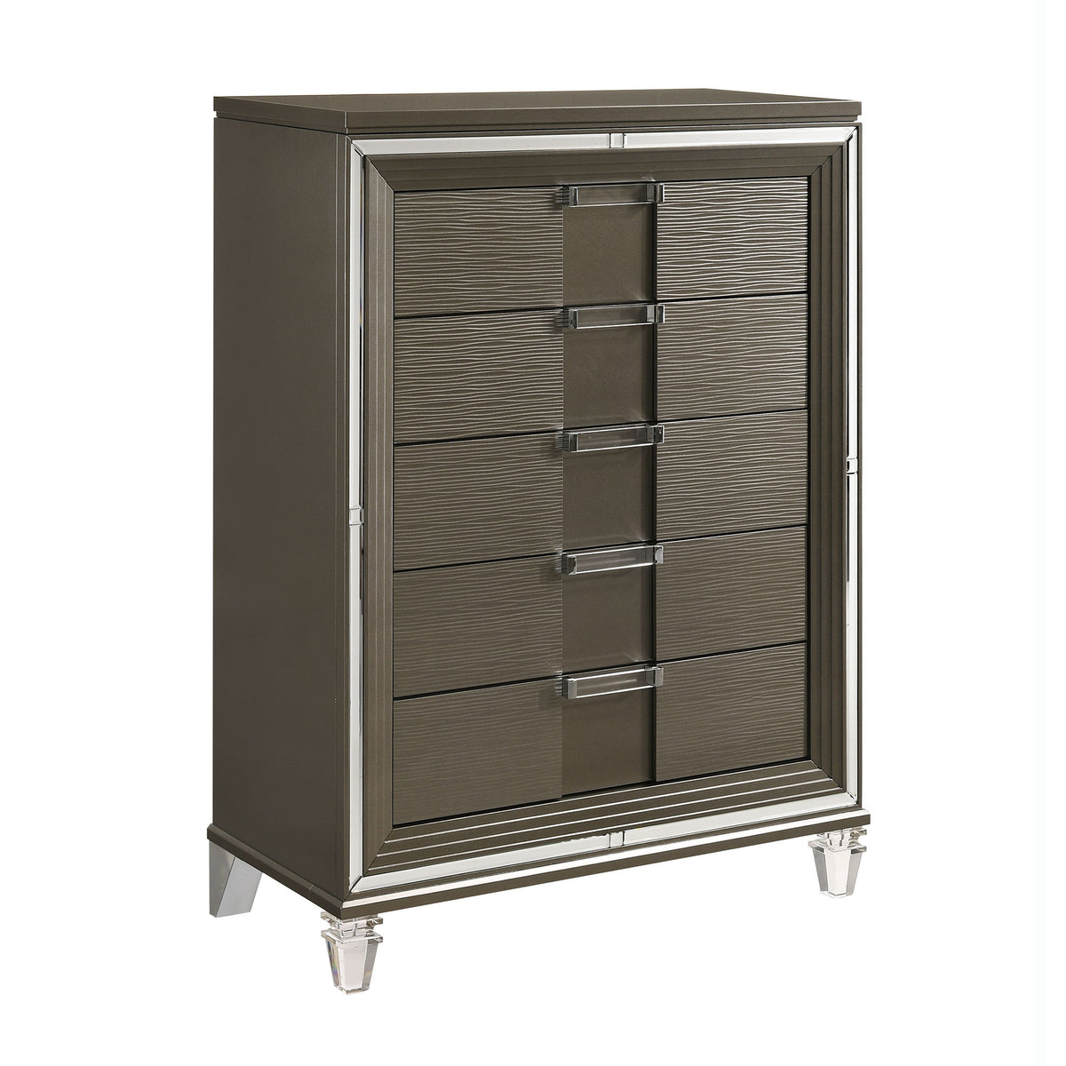 Twenty Nine 5-Drawer Flip-Top Chest in Dark Gray by Elements International