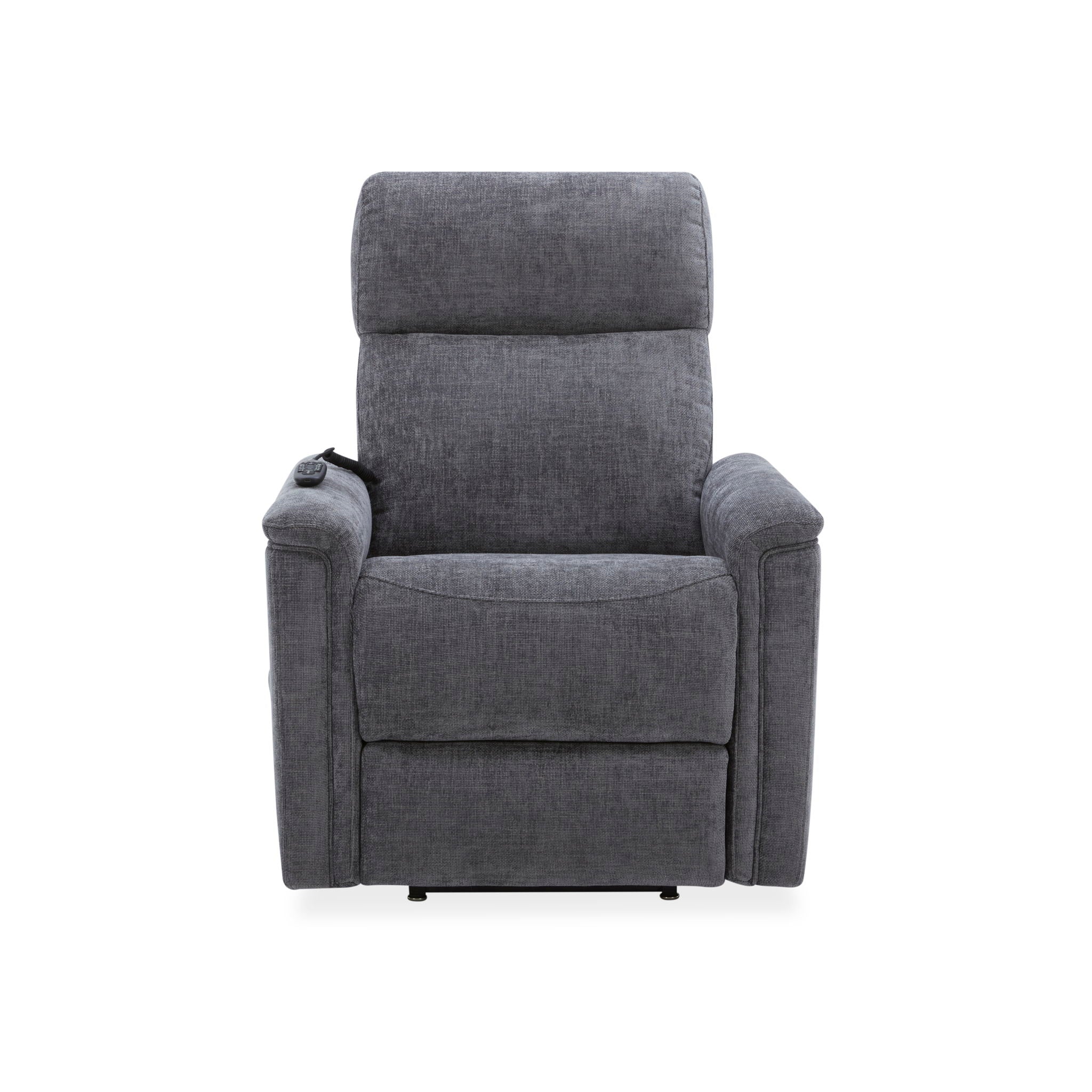 Luma - Petite Power Lift Recliner With Power Headrest, Lumbar, Heat & Massage - Dark Gray