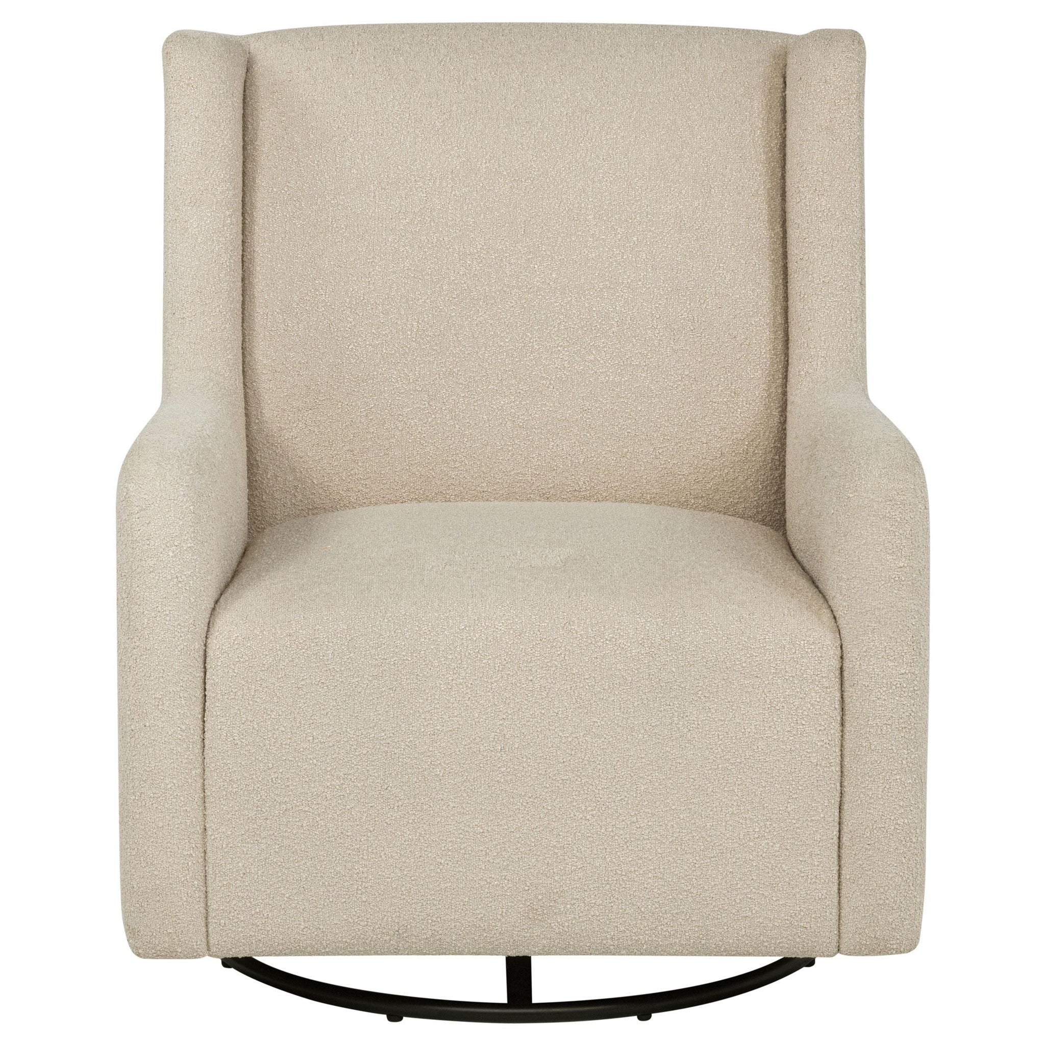 Serra Boucle Upholstered Swivel Glider Sandy Beige